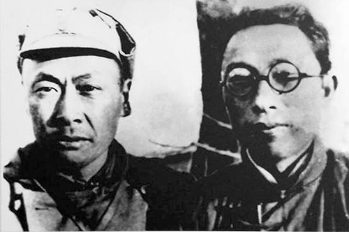 1939年，陈毅与管文蔚（右）合影