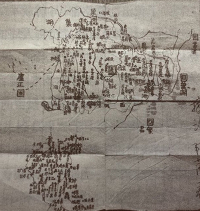 1948年12月，南京地下党员赵志撤退到皖西解放区时自己绘制的行军路线图.jpg