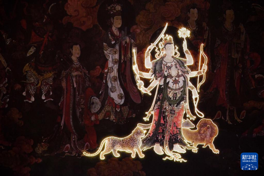 这是2023年1月31日拍摄的法海寺壁画展陈。新华社记者 张晨霖 摄